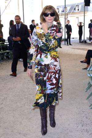 Fashion week : Anna Wintour en robe à fleurs