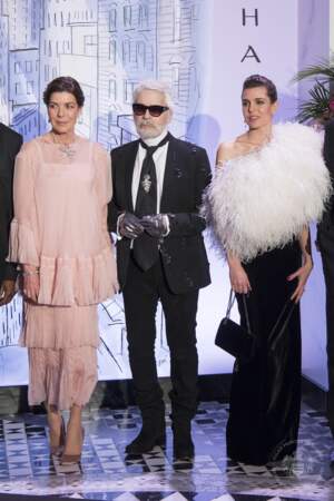 La princesse de Hanovre, Karl Lagerfeld et Charlotte Casiraghi.