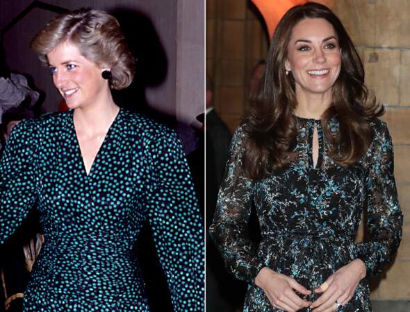 ...robe noir et vert, Lady Di et Kate Middleton ont véritablement beaucoup de points communs en matière de mode !