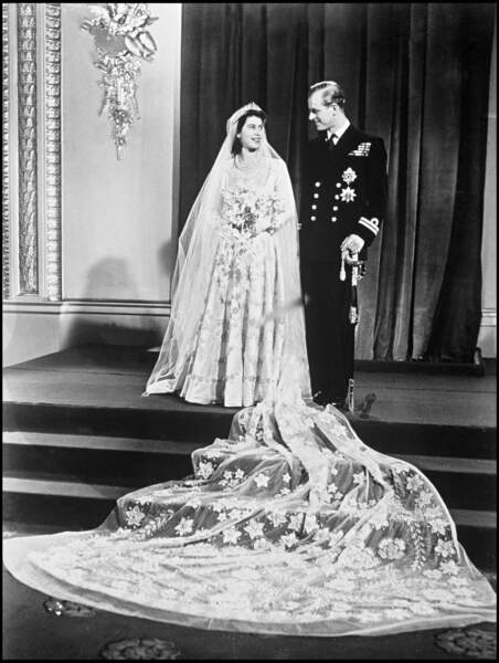 Mariage d'Elizabeth et du prince Philip, duc d'Edimbourg, à l'abbaye de Westminster, à Londres...