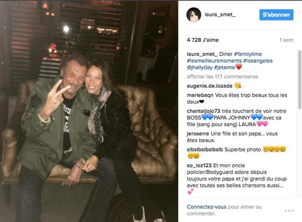 ...Laura a d'ailleurs posté une photo récente sur son compte Instagram la montrant complice avec son père...