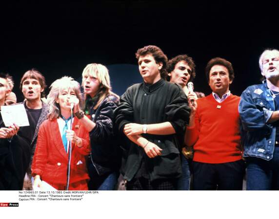 Renaud et ses engagements humanitaires comme  pour le concert "Chanteurs sans frontière" en 1985