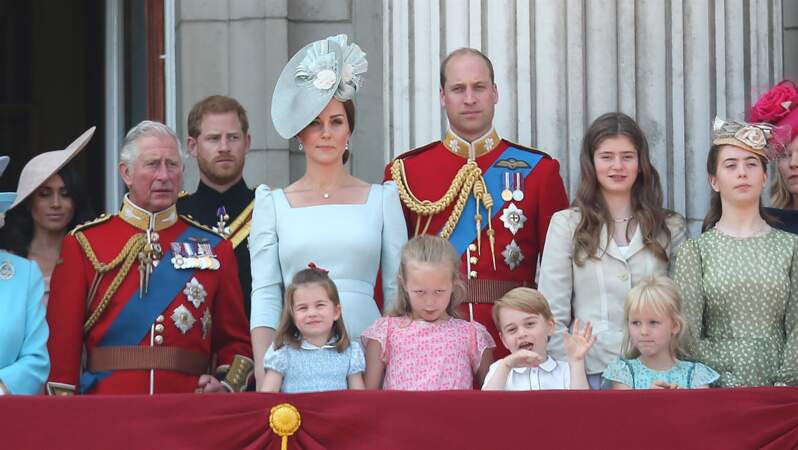 La passion du prince George : faire le pitre lors de la cérémonie Trooping The Colour, Buckingham Palace, juin 2018