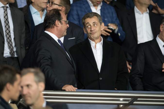 Nicolas Sarkozy et François Hollande, complices au Parc des Princes