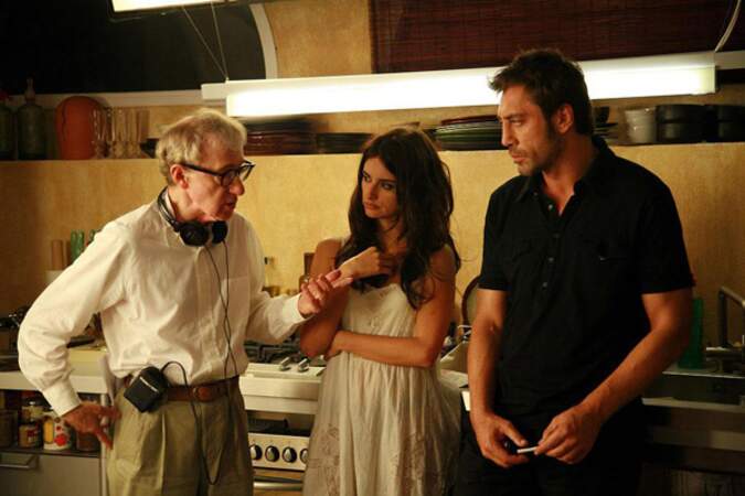Penelope Cruz et Javier Bardem sur le tournage de "Vicky Cristina Barcelona" (2008) de Woody Allen, 2ème film...