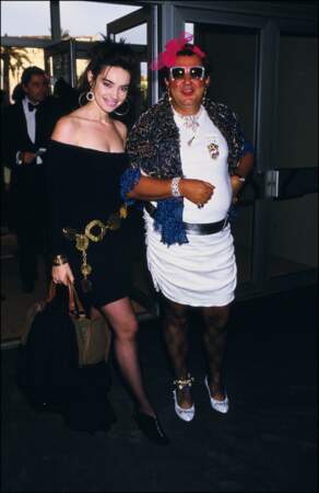 Béatrice Dalle et Coluche au festival de Cannes en mai 1986.
