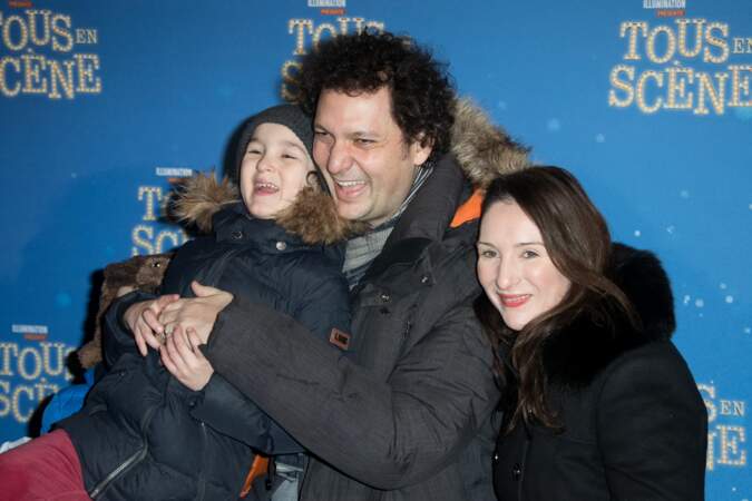 Eric Antoine, sa femme Calista Sinclair et leurs fils Ulysse et Raphaël au Grand Rex à Paris le 14 janvier 2017