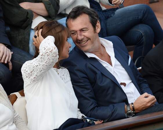 Jean-Luc Reichmann et sa femme Nathalie en 2014 à Roland-Garros 