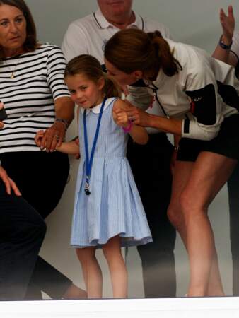 La princesse Charlotte et Kate Middleton à la régate King's Cup à Cowes, le 8 août 2019