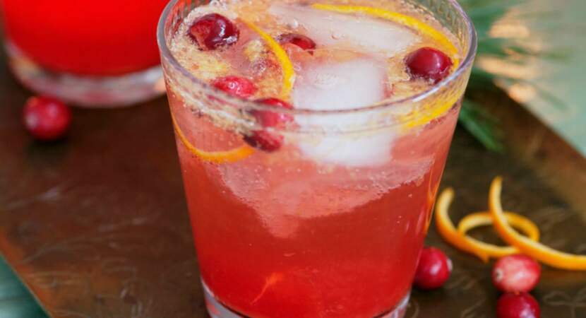 Cocktail Cranberry Fizz avec et sans alcool