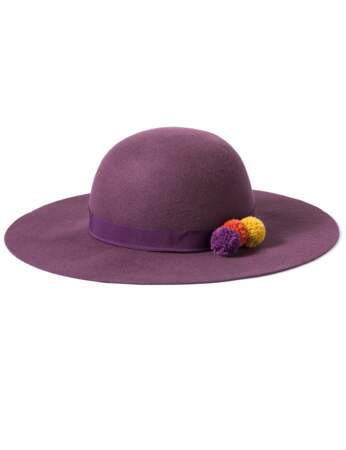 Top couleur violet : le chapeau