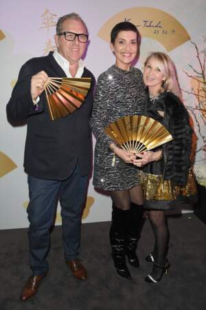 Cristina Cordula, son mari Frédéric Cassin et Ruth Obadia à la soirée Kenzo Takada's Birthday Night à Paris 