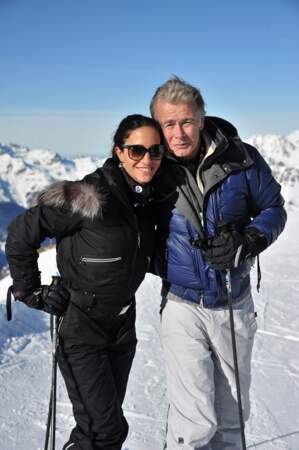 Franck Dubosc et sa femme Danièle au 15ème festival de l'Alpes d'Huez le 18 janvier 2012.
