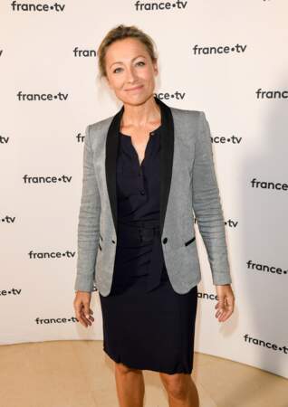Anne-Sophie Lapix à la conférence de presse de France 2 au théâtre Marigny le 18 juin 2019.
