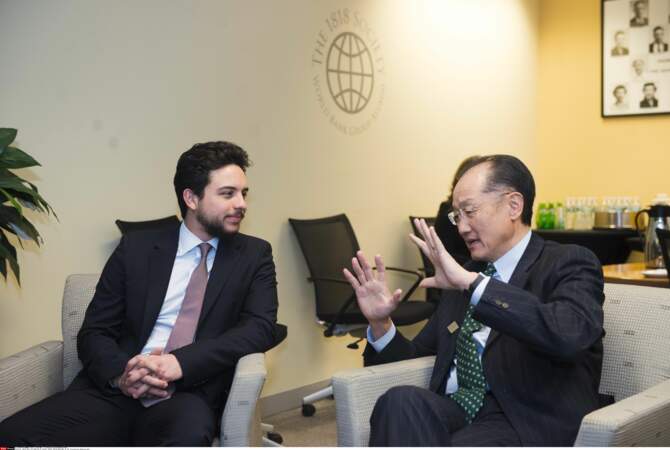Le prince Hussein et Jim Yong Kim, président de la World Bank Group, le 15 avril 2016