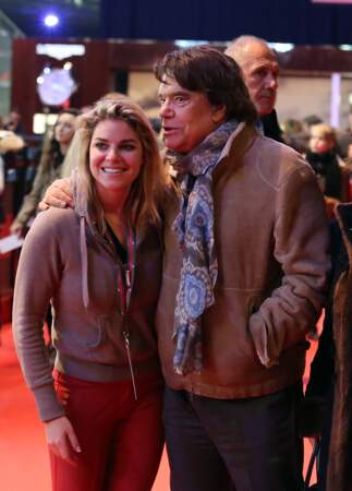 Bernard Tapie avec sa fille Sophie dans le cadre du Gucci Paris Masters le 7 décembre 2013.