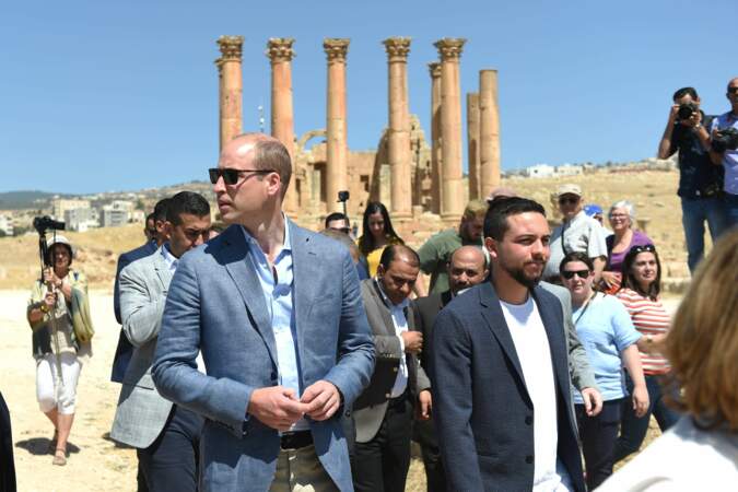 Le prince Hussein et le prince William visitent le site archéologique de Jerash le 25 juin