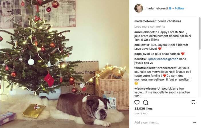 Florence Foresti et son chien fêtent Noël ensemble