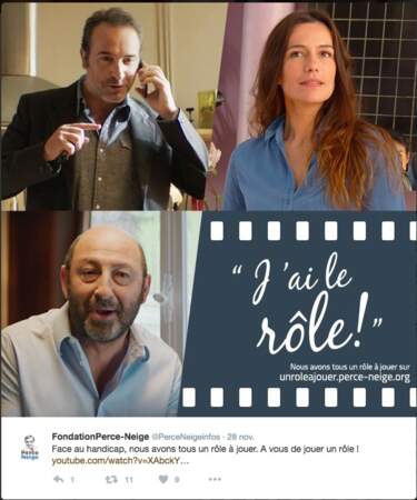 Jean Dujardin, Zoé Félix, Kad Merad ont participé à un film publicitaire au profit de l'association Perce Neige.