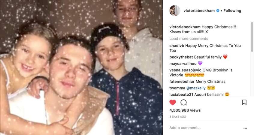 Victoria Beckham partage un cliché de ses 4 enfants à Noël 