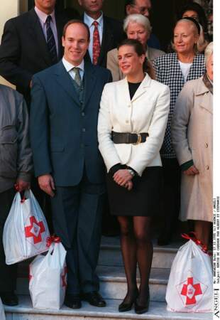 Le prince Albert II de Monaco et sa soeur Stéphanie en 1995.