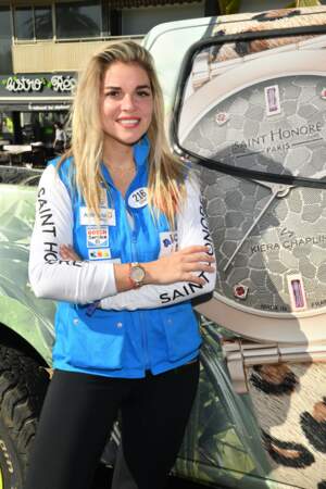 Sophie Tapie, avant le départ officiel de la 29ème édition du Rallye Aïcha des Gazelles à Nice le 16 mars 2019.