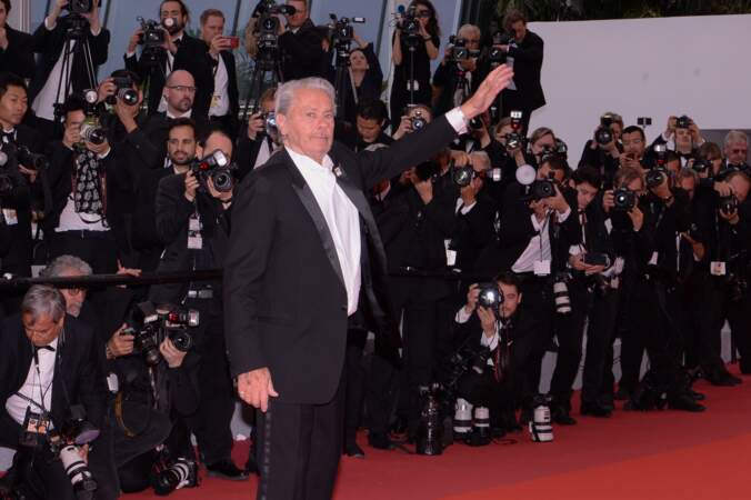 Alain Delon au Festival de Cannes pour recevoir sa Palme d'Or d'honneur, le 19 mai 2019