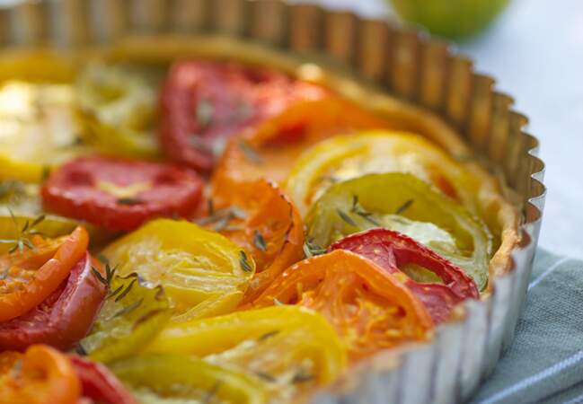 Tarte aux tomates multicouleurs