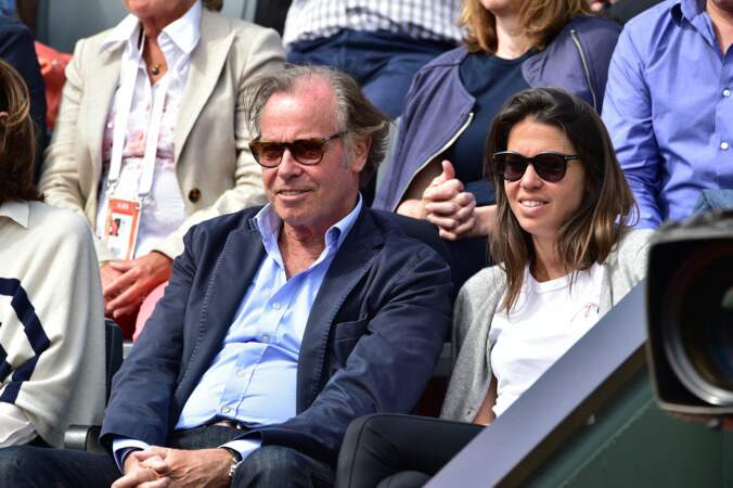 Michel Leeb et sa fille Elsa dans les tribunes de Roland Garros le 1er juin 2015.