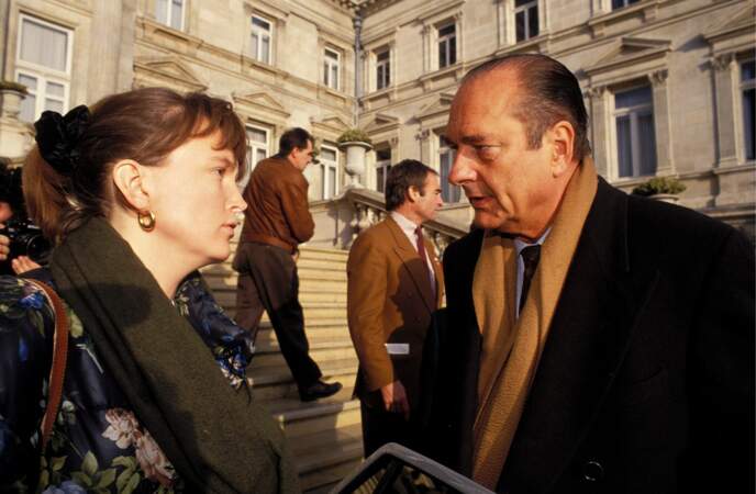 Jacques Chirac et sa fille Claude à Lille le 15 janvier 1993.