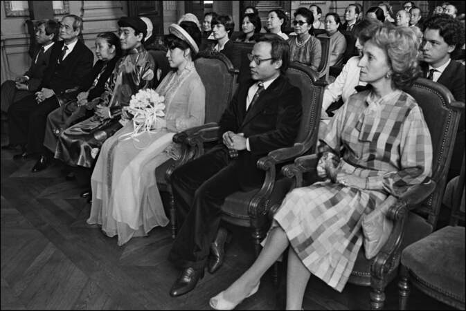 Bernadette Chirac au moment de la célébration du mariage...