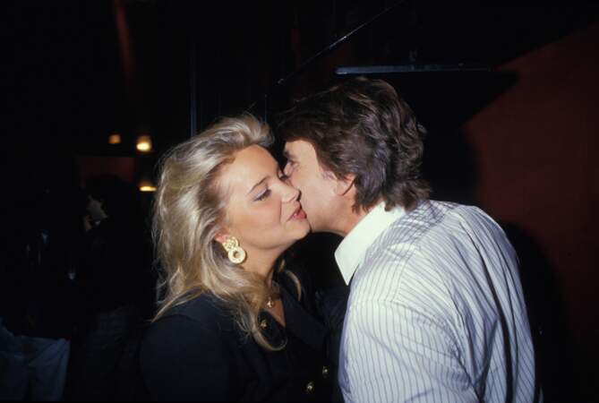 Bernard Tapie et sa fille Nathalie Tapie, à la soirée des 40 ans de Paris Match, le 18 septembre 1987.