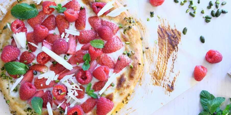 Pizza vanille et fruits rouges