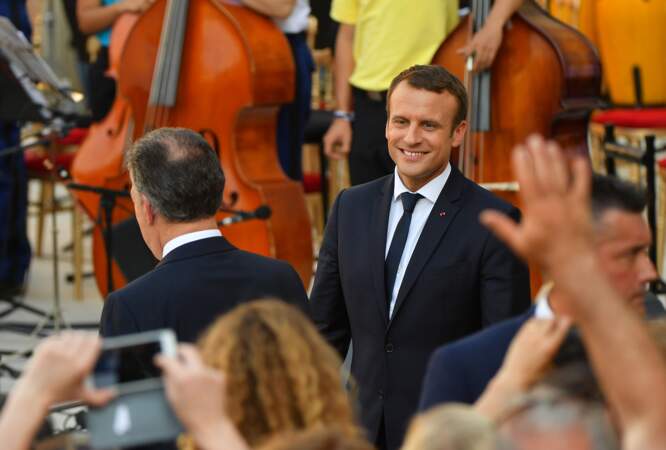 Emmanuel Macron et Juan Manuel Santos le soir de la fête de la musique