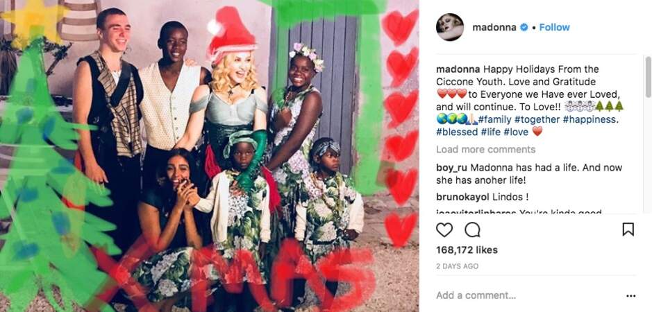 Madonna et toute sa famille réunie pour Noël 