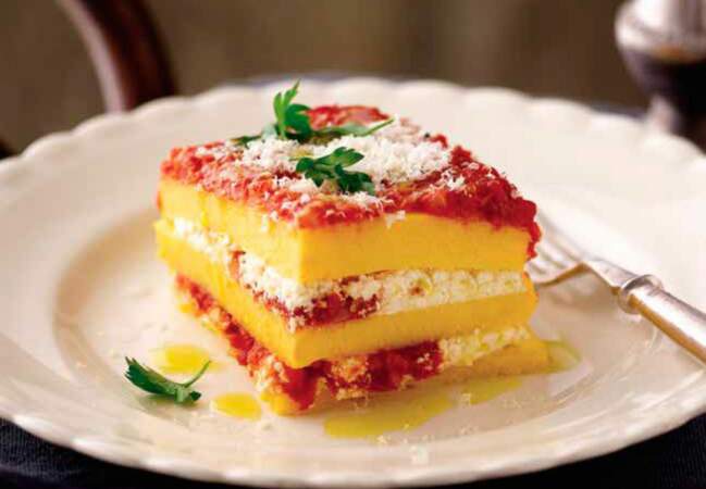 Gratin de polenta à la tomate et à la ricotta