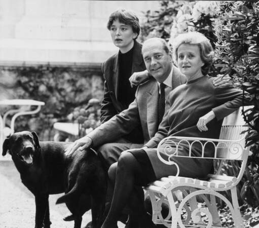 Jacques Chirac, sa femme Bernadette et leur fille Claude le 21 juin 2000.