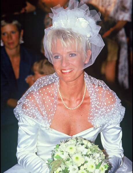 Sophie Davant lors de son mariage en 1991