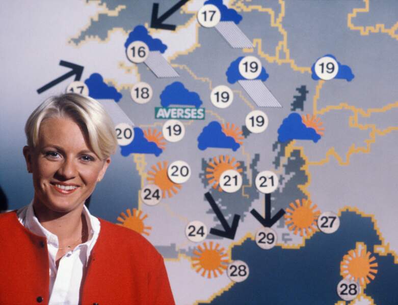Sophie Davant en 1987 à la présentation de la météo