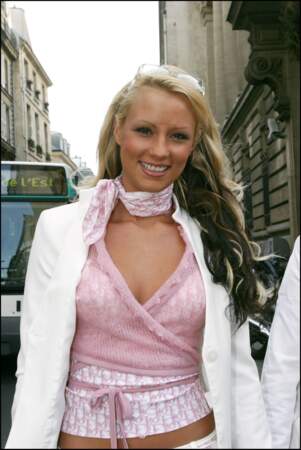 Elodie Gossuin le jour de la rentrée de la chaîne TF1 à Paris, le 31 août 2004.