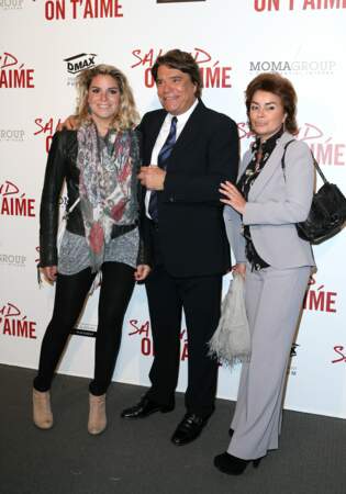 Bernard Tapie, sa femme Dominique et leur fille Sophie Tapie à l'avant-première du film "Salaud on t'aime" en 2014.