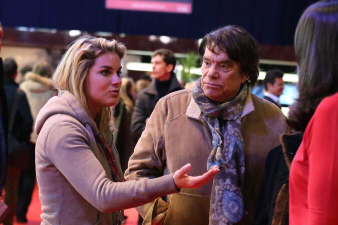 Bernard Tapie avec sa fille Sophie dans le cadre du Gucci Paris Masters le 7 décembre 2013.