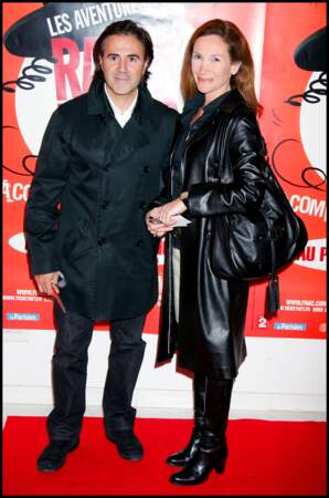 José Garcia et sa femme Isabelle Doval à la générale de la comédie musicale "Rabbi Jacob",  le 25 septembre 2008.