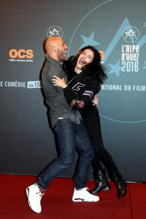 Franck Gastambide et Sabrina Ouazani au festival du film de comédie de l'Alpe d'Huez le 14 janvier 2016.