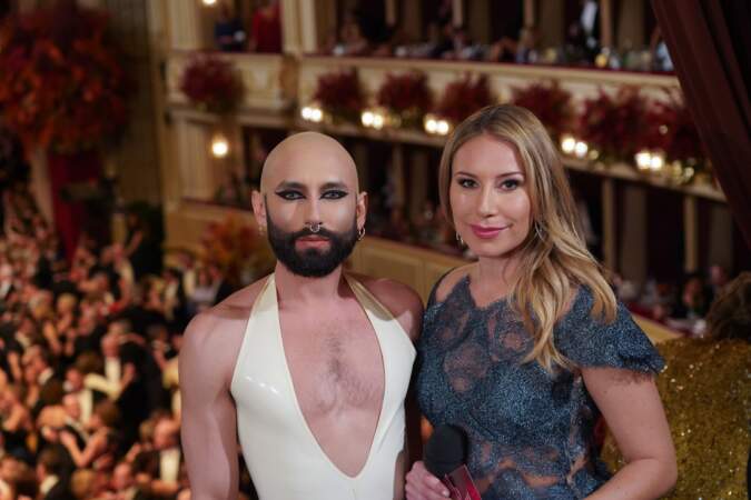 Conchita Wurst et Nina Kraft à l'OpernBall 2019 à Vienne, le 28 février 2019.