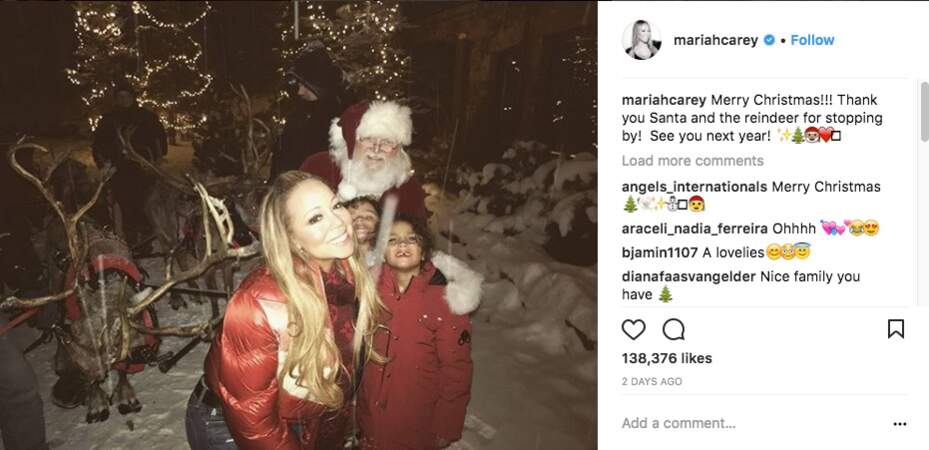 Mariah Carey fête Noël avec ses jumeaux