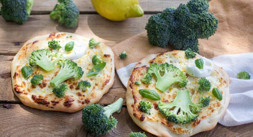 Pizzettes blanches au brocoli frais