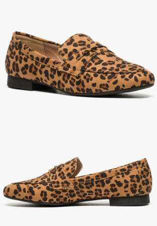 Tendance chaussures plates : mocassins imprimé léopard 