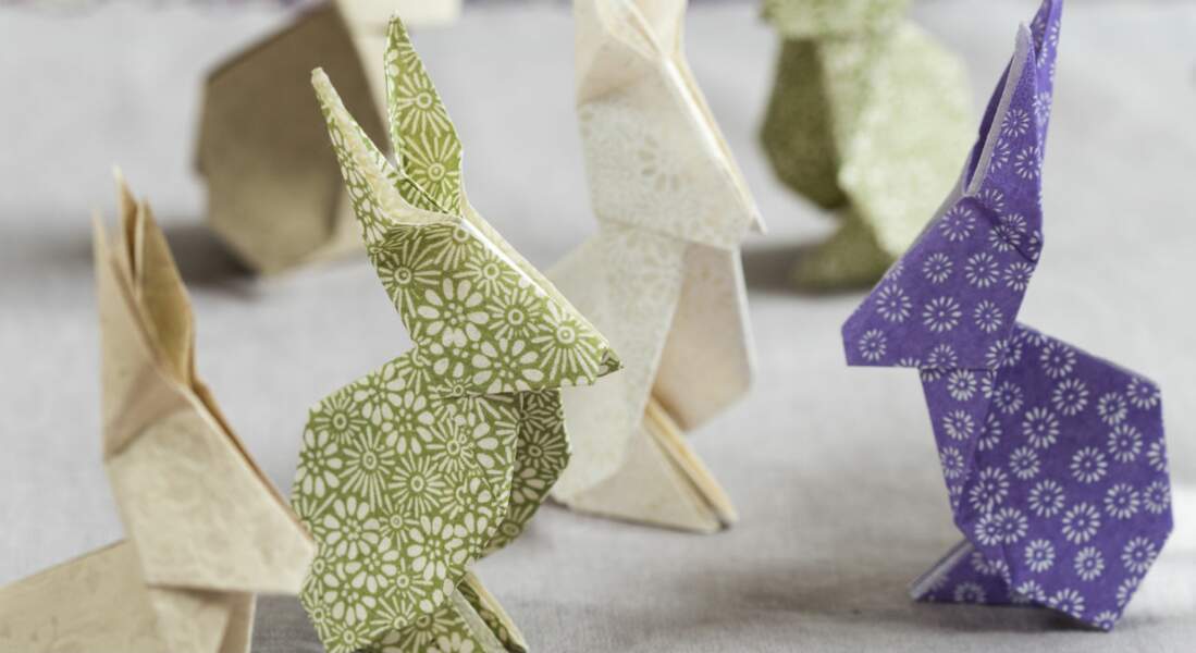 Un lapin en origami en étapes à télécharger