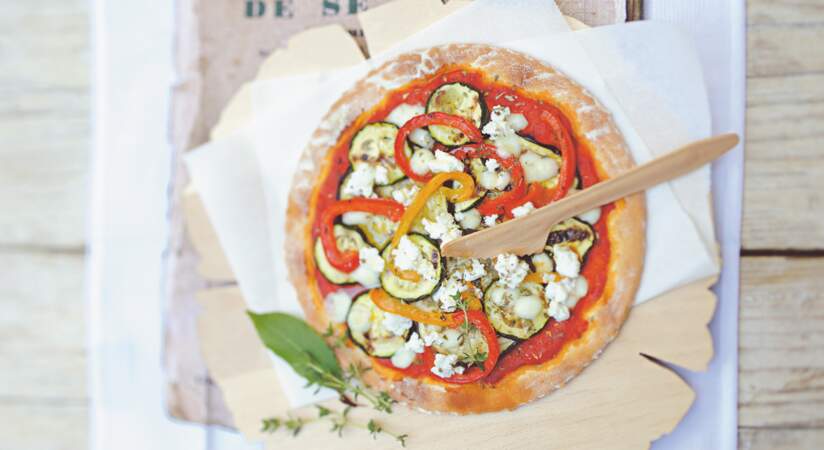 Pizza moelleuse aux légumes grillés